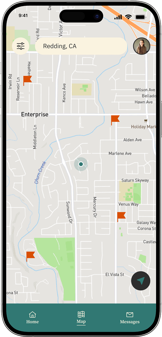 Finders Keepers map interface