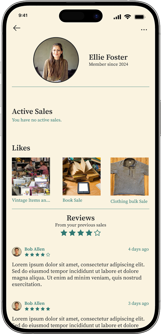 Finders Keepers user profile